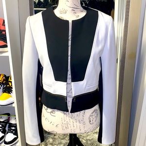 BCBG gray and black blazer